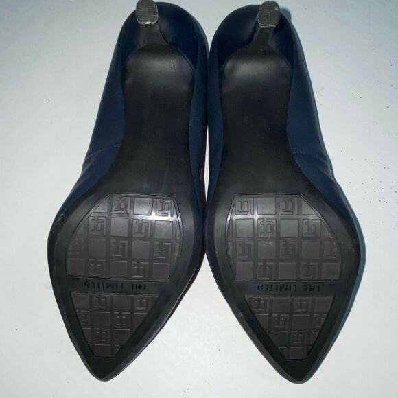 THE LIMITED Navy Blue Pointed Toe Heels SIZE 9.5 M Career Leather Pumps - Picture 8 of 10